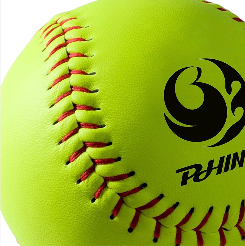 PHINIX Slow-Pitch Split Leather Softballs Professional Quality Practice Competitions 11" & 12" Options (COR .52 / Comp.300) - Image 3